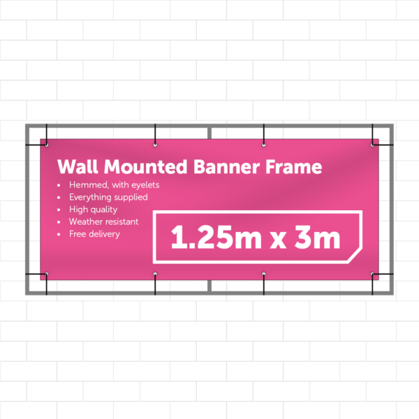 1.25m x 3m Wall Mounted Banner - Outdoor Banner Stand - UK Banner Printing - 1